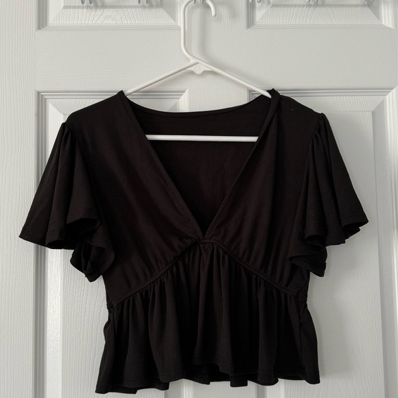 Ruffle Detail Sleeve Tee Blouse